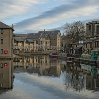 Buy canvas prints of  lancaster canal basin colour by keith hannant