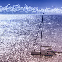 Buy canvas prints of Caribbean Yacht off Grenada by keith hannant