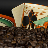 Buy canvas prints of Still Life Art Deco Coffee and Beans by keith hannant