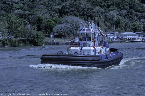 Panamanian  Canal Tug  Picture Board by keith hannant