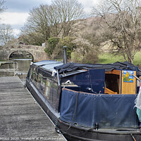 Buy canvas prints of Widebeam on the Lancaster Canal by keith hannant