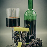 Buy canvas prints of Wine grapes glass  by keith hannant
