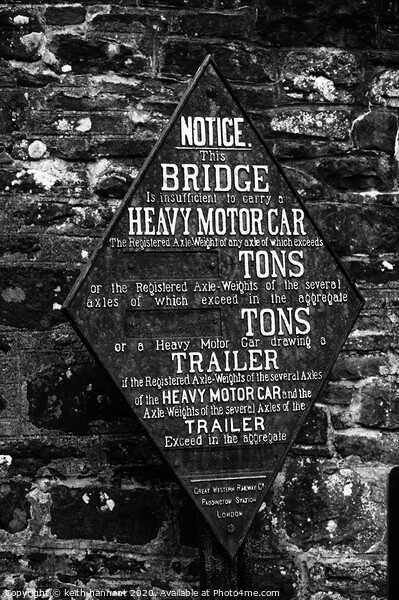 bridge weight plaque on the monmonth & brecon cana Picture Board by keith hannant