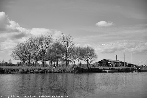 river trent scout huts in monochrome  Picture Board by keith hannant