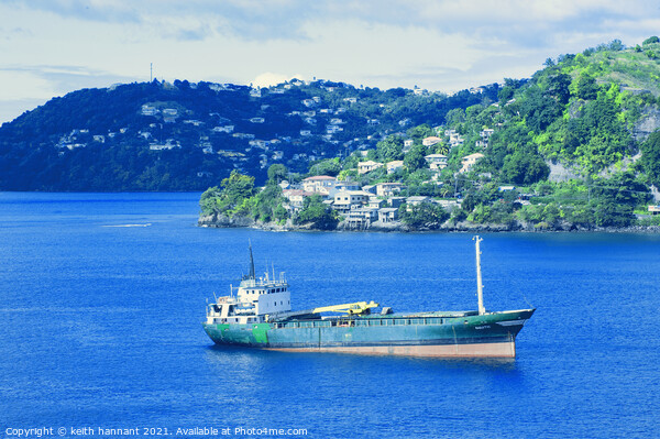 freighter island of grenada Picture Board by keith hannant