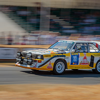 Buy canvas prints of Speeding up the hill, Audi quattro S1 E2 by Kelvin Trundle