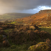 Buy canvas prints of Curbar Edge from Baslow Edge by Julie Woodhouse
