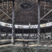 Buy canvas prints of The Roundhouse by Julie Woodhouse