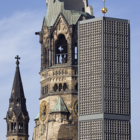 Buy canvas prints of Kaiser Wilhelm Memorial Church by Julie Woodhouse