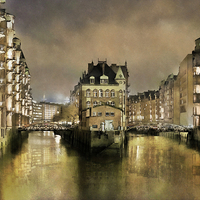 Buy canvas prints of Speicherstadt by Julie Woodhouse