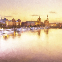Buy canvas prints of Dresden skyline I by Julie Woodhouse