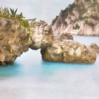 Buy canvas prints of Sirens Rock, Capri by Julie Woodhouse