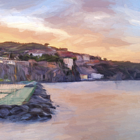 Buy canvas prints of Sorrento Sunset by Julie Woodhouse