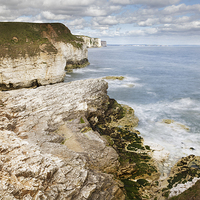 Buy canvas prints of Yorkshire Coastline viewed from Thornwick Bay by Julie Woodhouse