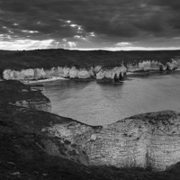 Buy canvas prints of  Flamborough Head and Selwicks Bay by Julie Woodhouse