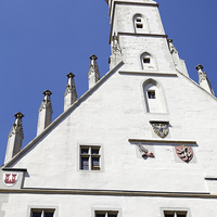 Buy canvas prints of Rothenburg ob der Tauber town hall by Julie Woodhouse