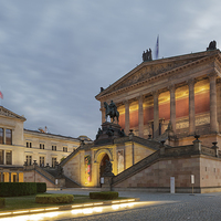 Buy canvas prints of Alte Nationalgalerie and Neues Museum, Berlin, Ger by Julie Woodhouse