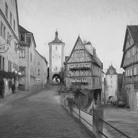 Buy canvas prints of Rothenburg ob der Tauber by Julie Woodhouse