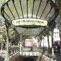 Buy canvas prints of Abbesses Metro by Julie Woodhouse