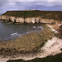 Buy canvas prints of Thornwick Bay by Julie Woodhouse