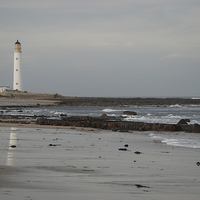 Buy canvas prints of Barns Ness Lighthouse by Michelle BAILEY