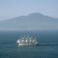 Buy canvas prints of  Sailing By Vesuvius by Michelle BAILEY
