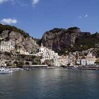 Buy canvas prints of  Amalfi Morning With Angel by Michelle BAILEY