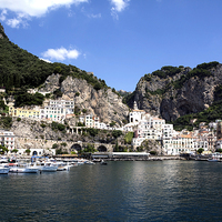 Buy canvas prints of  Amalfi Marina by Michelle BAILEY