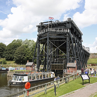 Buy canvas prints of  Anderton boat lift on the Trent and Mersey Canal, by John Keates