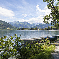 Buy canvas prints of The lake at Zell am See Austria by John Keates