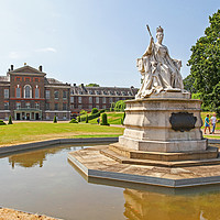 Buy canvas prints of The statue of Queen Victoria in front of Kensingto by John Keates