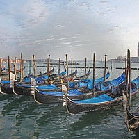 Buy canvas prints of Gondolas at Venice by John Keates
