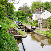 Buy canvas prints of Hall Green Stop Lock at the Junction of the Maccle by John Keates