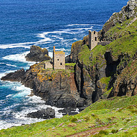 Buy canvas prints of Crowns Mine at Botallack ex-tin mine in Cornwall,  by John Keates