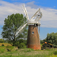 Buy canvas prints of Hardley Drainage windmill, Norfolk Broads, Norfolk by John Keates