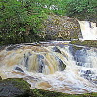 Buy canvas prints of Rival Falls waterfall, Yorkshire by John Keates