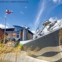 Buy canvas prints of The RNLI College and Memorial Sculpture at Poole,  by Andrew Harker