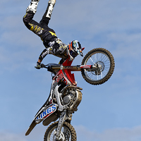 Buy canvas prints of Bolddog Lings Freestyle Motocycle Display Team by Andrew Harker