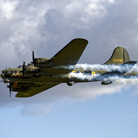 Buy canvas prints of Boeing B-17 Flying Fortress Sally B by Andrew Harker