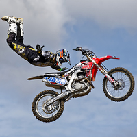 Buy canvas prints of Bolddog Lings FMX Display Team by Andrew Harker