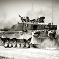 Buy canvas prints of A British Army Challenger 2 Main Battle Tank by Andrew Harker