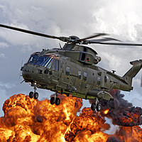 Buy canvas prints of RAF Merlin HC.3 Helicopter by Andrew Harker