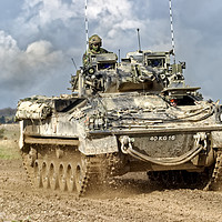 Buy canvas prints of British Army Warrior Infantry Fighting Vehicle by Andrew Harker
