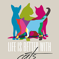 Buy canvas prints of Better With Cats by Harry Hadders