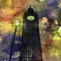 Buy canvas prints of  Big Ben in paint by sylvia scotting