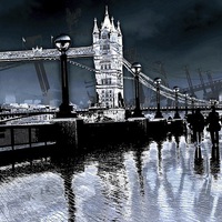 Buy canvas prints of  Tower Bridge on a rainy day by sylvia scotting