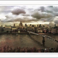 Buy canvas prints of  Millenium Bridge to the city by sylvia scotting