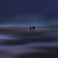 Buy canvas prints of  Night Riders by the sea by sylvia scotting