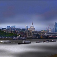 Buy canvas prints of  City of London skyline by sylvia scotting