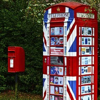Buy canvas prints of  Very Patriotic  telephone box by sylvia scotting